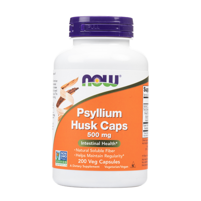 Now Foods - Psyllium Husks Caps 500mg Veg Capsules - 200 Ct - Front