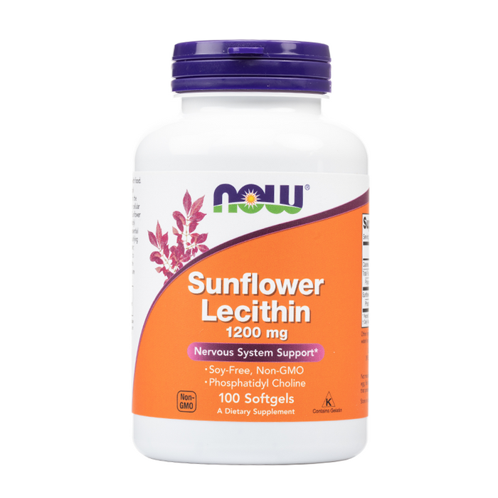 NOW Foods - Sunflower Lecithin 1200mg Softgels - Bottle Front