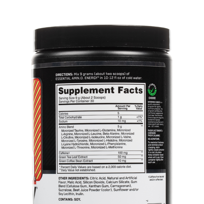 Optimum Nutrition - Essential Amino Energy - Supplement Facts