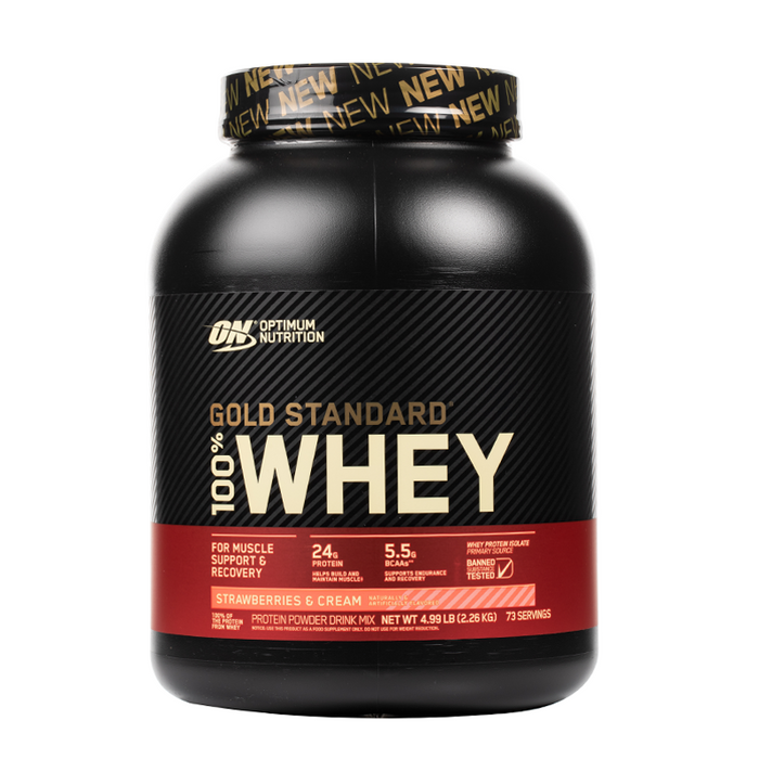 Optimum Nutrition - Gold Standard 100% Whey Protein - 5LB - Strawberries & Cream