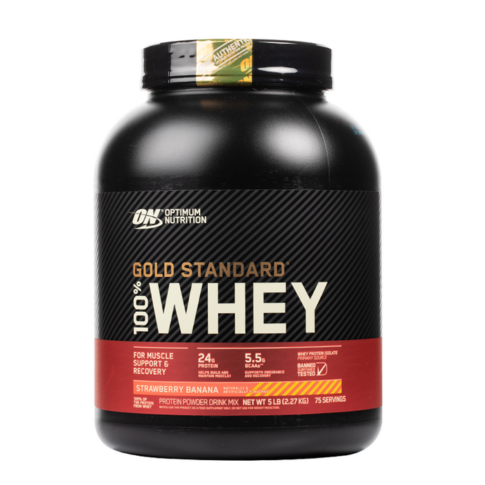Optimum Nutrition - Gold Standard 100% Whey Protein - 5LB - Strawberry Banana
