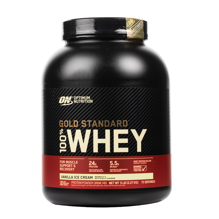 Optimum Nutrition - Gold Standard 100% Whey Protein - 5LB - Vanilla Ice Cream