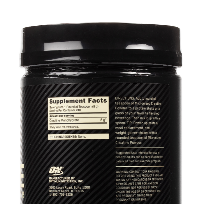 Optimum Nutrition - Micronized Creatine Powder - Supplement Facts