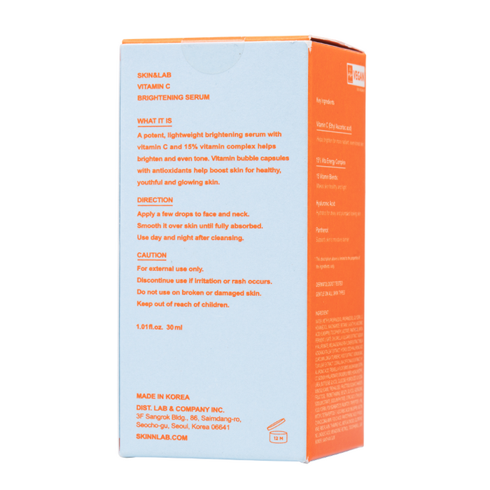 SKIN&LAB - Vitamin C Brightening Serum - Box Back