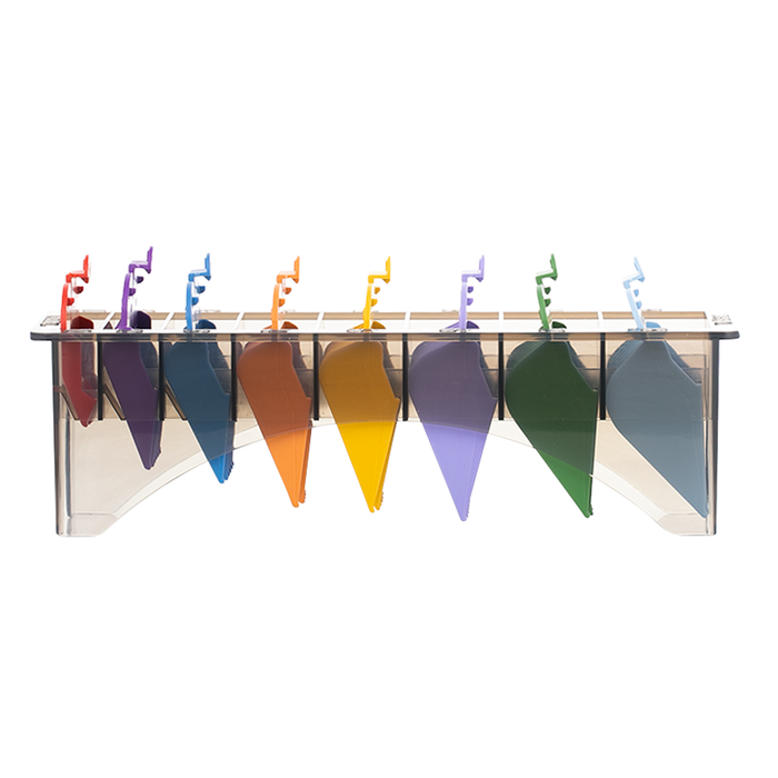 Wahl 8-Pack Color Coded Cutting Guides - Organizer and Guides Side View